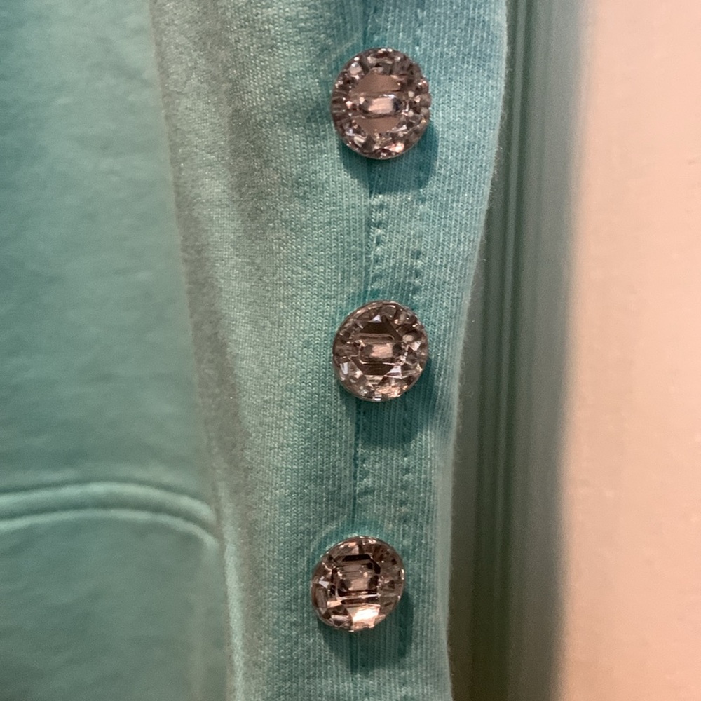 Aqua Embellished Zip-Up Hoodie - Picture 5 of 7